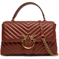 Pinko sac à main sac à épaule bandoulière Love Lady Puff Classic CL Sheep Nappa Chevron Arab - Antique Gold brun