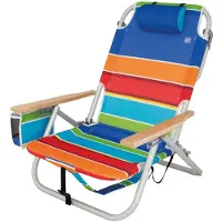 Eurotrail Chaise de plage 2 en 1 Sete rayures colorées