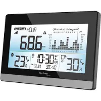 Technoline WS 9016, Réveil numérique, Forme rectangulaire, Noir, Pour intérieur, Pour adultes, Adapté à tous les genres