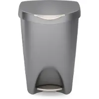 Umbra Poubelle Brim, Poubelle, plastique PP, gris, nickel, 50 L, 1021550-1188