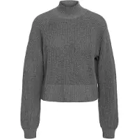 Noisy May Pull tricoté de - NMDARA L/S FWD NOOS - Pull Tricoté Col Montant - XS - S - pour Femme - gris - Taille XS