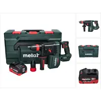 Metabo Perceuse-visseuse à percussion sans fil KH 18 LTX BL 28 Q, 18 V, 3 J, SDS plus, moteur sans balais (Brushless) + 1 batterie 10,0 Ah + coffret metaBOX - sans chargeur.