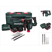 Metabo KH 18 LTX BL 28 Q Marteau perforateur sans fil 18 V 3 J SDS plus Brushless + 2x batterie 5,5 Ah + chargeur + 5 pces. jeu de forets et burins + metaBOX