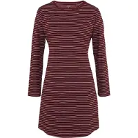JOOP! Chemise de nuit 'Cosy' rouge foncé / blanc