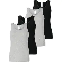 Schiesser Maillot de corps gris chiné / noir