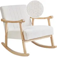 Beliani Fauteuil À Bascule Leknes Bouclé Blanc Cassé