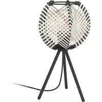 Eglo Lampe de table Waverton noir avec textile crème