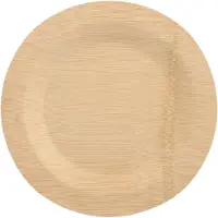 Papstar Assiette en bambou "pure", non divisée, 280 mm, 10 pièces