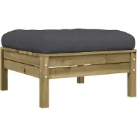vidaXL Repose-pied de jardin avec coussin bois de pin imprégné