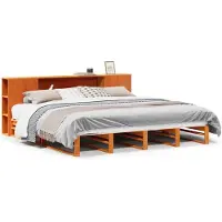 vidaXL Lit en bois massif sans matelas brun cireux 200x200 bois massif
