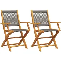 vidaXL Chaises de jardin 2 pcs. Gris Acacia massif et polypropylène