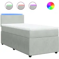 vidaXL Lit boxspring avec matelas gris clair 80x200 cm velours