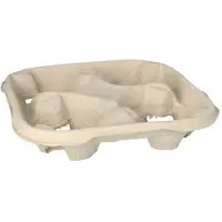 Papstar 110 Tragetabletts, Pappe "To Go" 4,7 cm x 22,4 cm x 22,4 cm natur für 4 Becher