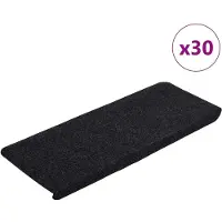 vidaXL Tapis d'escalier auto-adhésifs 30 pcs noir 65x24,5x3,5 cm