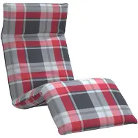 vidaXL Bain de soleil pliable rouge à carreaux 175x54x8,5 cm tissu Oxford