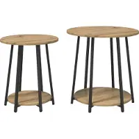 vidaXL Ensemble de tables d'appoint 2 pcs Chêne artisanal et noir