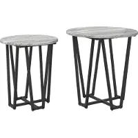 vidaXL Ensemble de tables d'appoint 2 pcs Gris sonoma et Noir