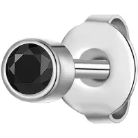 True Rebels Boucles d'oreilles noir / argent