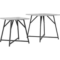 vidaXL Ensemble de tables d'appoint 2 pcs Gris sonoma et Noir