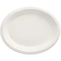 Papstar 50 Teller, Zuckerrohr "pure" oval 32 cm x 25,5 cm x 2 cm weiss
