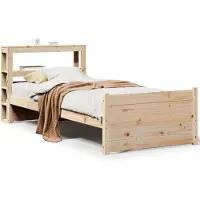 vidaXL Cadre de lit avec tête de lit sans matelas 90x200 cm
