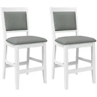 vidaXL Tabouret de bar avec coussin 2 pcs. Blanc Bois massif Hévéa