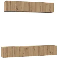 vidaXL Ensemble de 5 meubles TV , style artisanal, en bois stratifié imitation chêne