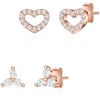 Lulu & Jane Boucles d'oreilles or rose / transparent