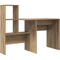 vidaXL Bureau , style artisan, bois imitation chêne, 131,5 x 50 x 106,5 cm