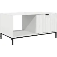 vidaXL Table basse à tiroirs, blanche, 90 x 49 x 46 cm, aggloméré
