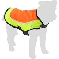 Flamingo Simi gilet de sécurité orange fluo avec lumière LED pour chien