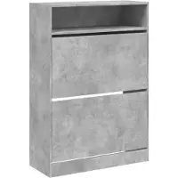 vidaXL Armoire à chaussures 2 tiroirs rabattables gris béton