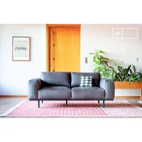 PIB Canapé 2 places scandinave en cuir gris Almond