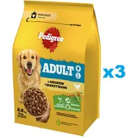 Pedigree Adult 3x2,6 kg z drobiem i warzywami sucha karma pełnoporcjowa dla psów dużych i średnich ras