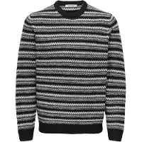 Only & Sons Pull-over 'ONSMING' noir / blanc