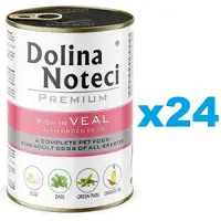 Dolina Noteci Premium Riche en veau avec petits pois 24x400 g