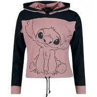 Lilo & Stitch Sweat-shirt à capuche Disney de - Sit - S - 4XL - pour Femme - noir/rose - Taille XL