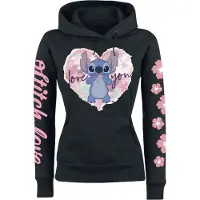 Lilo & Stitch Sweat-shirt à capuche Disney de - Love You - S - XXL - pour Femme - noir - Taille XXL