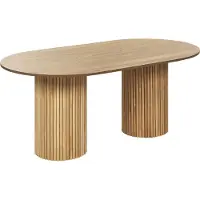 Beliani Table De Repas Sheridan Imitation Bois Bois Clair
