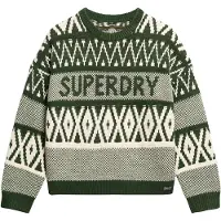Superdry pour femme. W6110559A Pull à col roulé avec motif de la marque verte (XL), Casuel, Acrylique