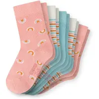 Schiesser Chaussettes 'Rainbow' bleu néon / orange / rose / blanc