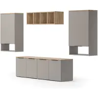 Vicco Meuble-paroi Wido Grège 5 parties, Model 57461