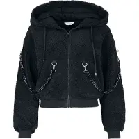 Banned Veste Polaire Gothic de - Vinnie The Bunny Hoodie - XS - L - pour Femme - noir - Taille L
