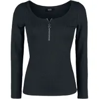 Black premium by emp T-shirt manches longues de - Haut Manches Longues Noir Zippé Au Col - S - 5XL - pour Femme - noir - Taille 4XL