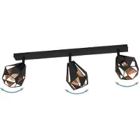 Eglo Lampe de plafond noire Carlton 7 3L - avec cuivre