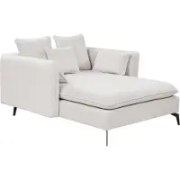 Beliani Chaise Longue En Tissu Beige Clair Charmes