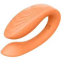 Glam - vibromasseur couple rechargeable télécommandé - silicone orange
