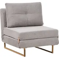 Beliani Fauteuil Convertible Jerslev Tissu Gris