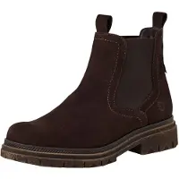 Tamaris . Bottines Chelsea pour femmes, couleur marron, en cuir et textile. Taille : 36