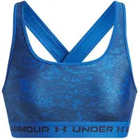 Under Armour Crossback Print Medium Impact Sports Bra Bleu S Femme